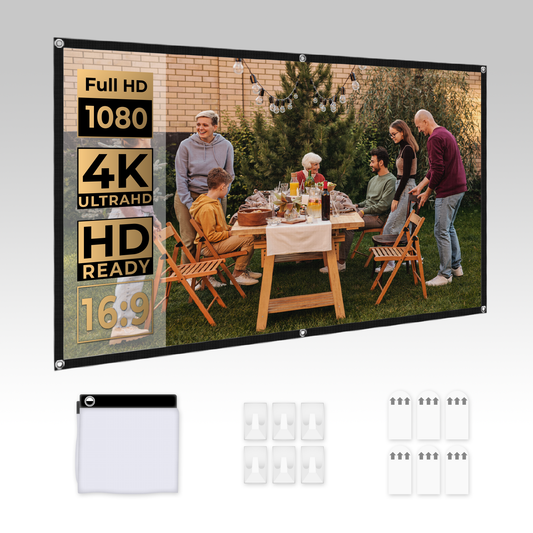 Schermo per proiettore HD pieghevole e portatile da 100" per interni ed esterni